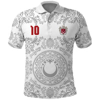 Custom World Football 2026 Turkey Polo Shirt Crescent Stars Ottoman Baroque White Version