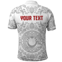 Custom World Football 2026 Turkey Polo Shirt Crescent Stars Ottoman Baroque White Version