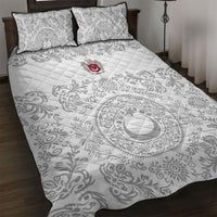 World Football 2026 Turkey Quilt Bed Set Crescent Stars Ottoman Baroque White Version