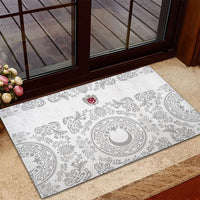 World Football 2026 Turkey Rubber Doormat Crescent Stars Ottoman Baroque White Version