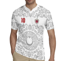 Custom World Football 2026 Turkey Rugby Jersey Crescent Stars Ottoman Baroque White Version