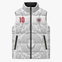 Custom World Football 2026 Turkey Sleeveless Puffer Jacket Crescent Stars Ottoman Baroque White Version