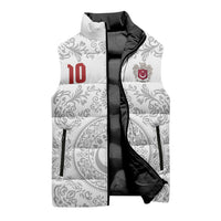 Custom World Football 2026 Turkey Sleeveless Puffer Jacket Crescent Stars Ottoman Baroque White Version