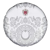 World Football 2026 Turkey Spare Tire Cover Crescent Stars Ottoman Baroque White Version