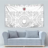 World Football 2026 Turkey Tapestry Crescent Stars Ottoman Baroque White Version