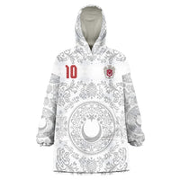 Custom World Football 2026 Turkey Wearable Blanket Hoodie Crescent Stars Ottoman Baroque White Version