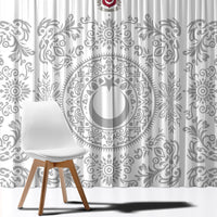 World Football 2026 Turkey Window Curtain Crescent Stars Ottoman Baroque White Version