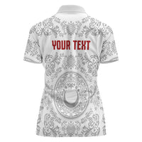 Custom World Football 2026 Turkey Women Polo Shirt Crescent Stars Ottoman Baroque White Version