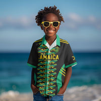 Custom Afro-Jamaicans Football Kid Hawaiian Shirt Reggae Boyz Tribal Glory