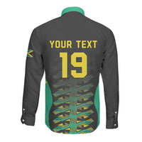 Custom Afro-Jamaicans Football Long Sleeve Button Shirt Reggae Boyz Tribal Glory
