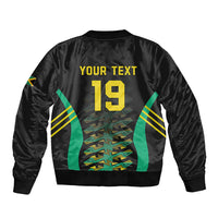 Custom Afro-Jamaicans Football Sleeve Zip Bomber Jacket Reggae Boyz Tribal Glory