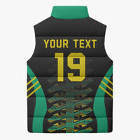 Custom Afro-Jamaicans Football Sleeveless Puffer Jacket Reggae Boyz Tribal Glory