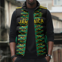 Custom Afro-Jamaicans Football Sleeveless Puffer Jacket Reggae Boyz Tribal Glory