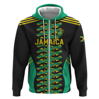Custom Afro-Jamaicans Football Zip Hoodie Reggae Boyz Tribal Glory