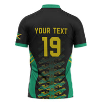 Custom Afro-Jamaicans Football Zipper Polo Shirt Reggae Boyz Tribal Glory
