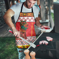 Personalized Romania Christmas Apron Romanian Carpet The Goat Dance - Wonder Print Shop