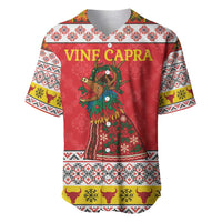 Personalized Romania Christmas Baseball Jersey Romanian Carpet The Goat Dance - Wonder Print Shop