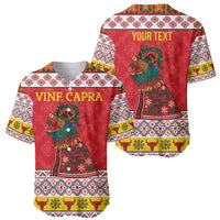 Personalized Romania Christmas Baseball Jersey Romanian Carpet The Goat Dance - Wonder Print Shop