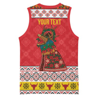 Personalized Romania Christmas Basketball Jersey Romanian Carpet The Goat Dance - Wonder Print Shop