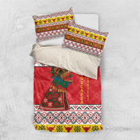 Personalized Romania Christmas Bedding Set Romanian Carpet The Goat Dance - Wonder Print Shop