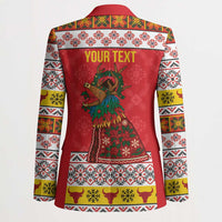 Personalized Romania Christmas Blazer Romanian Carpet The Goat Dance - Wonder Print Shop
