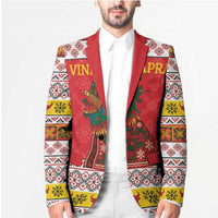 Personalized Romania Christmas Blazer Romanian Carpet The Goat Dance - Wonder Print Shop