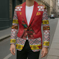 Personalized Romania Christmas Blazer Romanian Carpet The Goat Dance - Wonder Print Shop