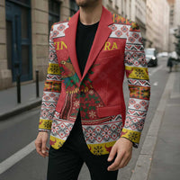 Personalized Romania Christmas Blazer Romanian Carpet The Goat Dance - Wonder Print Shop