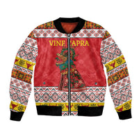 Personalized Romania Christmas Bomber Jacket Romanian Carpet The Goat Dance - Wonder Print Shop