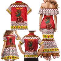 Personalized Romania Christmas Family Matching Mermaid Dress and Hawaiian Shirt Romanian Carpet The Goat Dance - Wonder Print Shop
