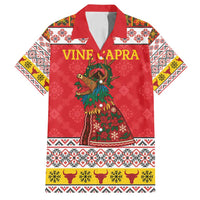 Personalized Romania Christmas Family Matching Off Shoulder Short Dress and Hawaiian Shirt Romanian Carpet The Goat Dance - Wonder Print Shop