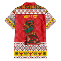 Personalized Romania Christmas Family Matching Short Sleeve Bodycon Dress and Hawaiian Shirt Romanian Carpet The Goat Dance - Wonder Print Shop