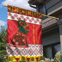 Personalized Romania Christmas Garden Flag Romanian Carpet The Goat Dance - Wonder Print Shop