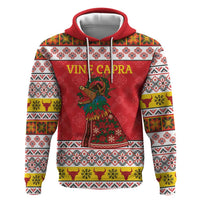 Personalized Romania Christmas Hoodie Romanian Carpet The Goat Dance - Wonder Print Shop