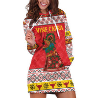 Personalized Romania Christmas Hoodie Dress Romanian Carpet The Goat Dance - Wonder Print Shop