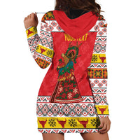 Personalized Romania Christmas Hoodie Dress Romanian Carpet The Goat Dance - Wonder Print Shop