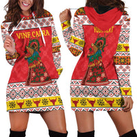 Personalized Romania Christmas Hoodie Dress Romanian Carpet The Goat Dance - Wonder Print Shop