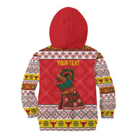 Personalized Romania Christmas Kid Hoodie Romanian Carpet The Goat Dance - Wonder Print Shop