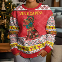 Personalized Romania Christmas Kid Ugly Christmas Sweater Romanian Carpet The Goat Dance - Wonder Print Shop