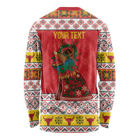 Personalized Romania Christmas Long Sleeve Shirt Romanian Carpet The Goat Dance - Wonder Print Shop