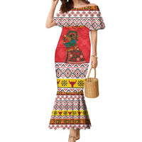 Personalized Romania Christmas Mermaid Dress Romanian Carpet The Goat Dance - Wonder Print Shop
