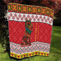 Personalized Romania Christmas Quilt Romanian Carpet The Goat Dance - Wonder Print Shop