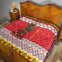 Personalized Romania Christmas Quilt Romanian Carpet The Goat Dance - Wonder Print Shop