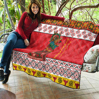 Personalized Romania Christmas Quilt Romanian Carpet The Goat Dance - Wonder Print Shop