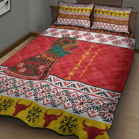 Personalized Romania Christmas Quilt Bed Set Romanian Carpet The Goat Dance - Wonder Print Shop