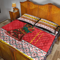 Personalized Romania Christmas Quilt Bed Set Romanian Carpet The Goat Dance - Wonder Print Shop
