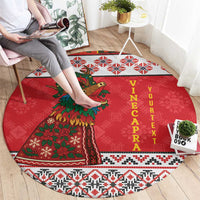 Personalized Romania Christmas Round Carpet Romanian Carpet The Goat Dance - Wonder Print Shop