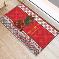 Personalized Romania Christmas Rubber Doormat Romanian Carpet The Goat Dance - Wonder Print Shop