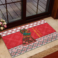 Personalized Romania Christmas Rubber Doormat Romanian Carpet The Goat Dance - Wonder Print Shop