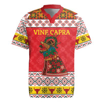 Personalized Romania Christmas Rugby Jersey Romanian Carpet The Goat Dance - Wonder Print Shop